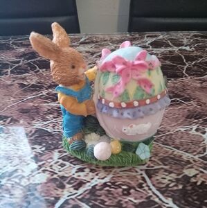 Easter Bunny Figurine with Egg